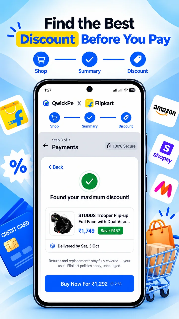 QwickPe Buyer checkout preview with transaction summary and displayed amount